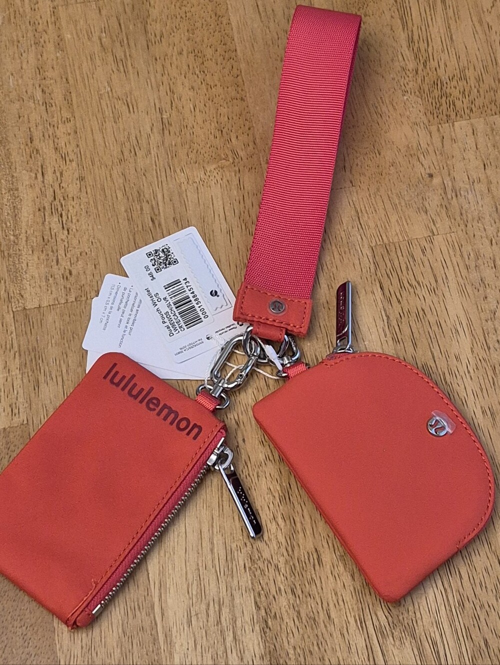 Lululemon Cherry Ember Cranberry Charm Red Dual Pouch Wristlet Wallet